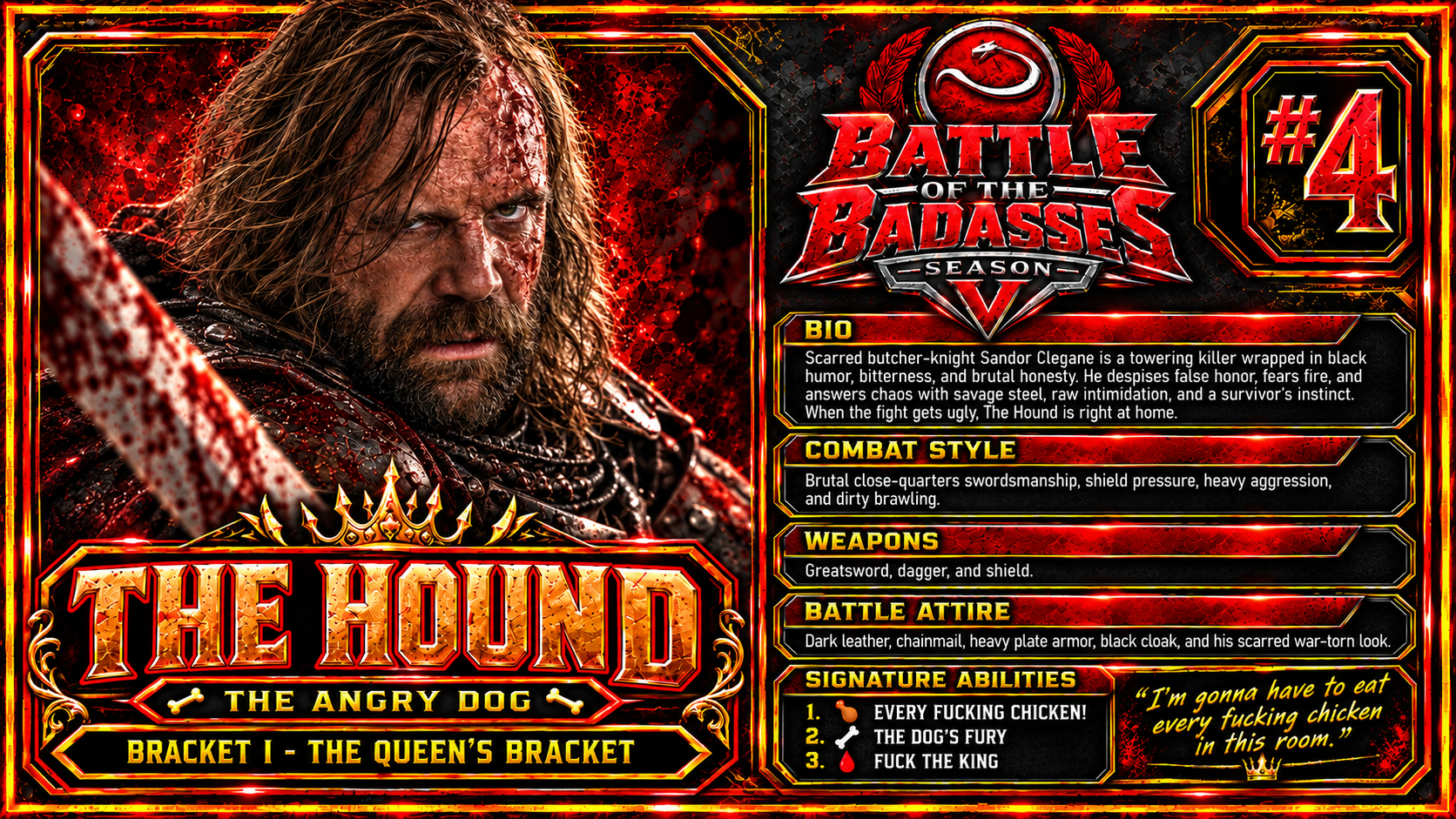 The Hound official loadout card